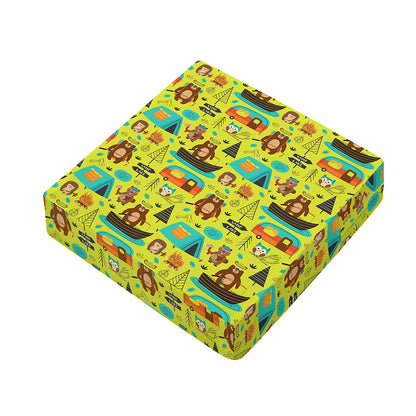 Animal Camping Pattern Print Outdoor Seat Cushion Cover