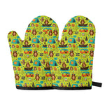 Animal Camping Pattern Print Oven Mitts