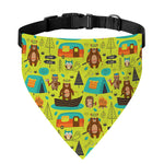 Animal Camping Pattern Print Over The Collar Dog Bandana