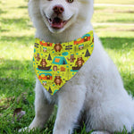 Animal Camping Pattern Print Over The Collar Dog Bandana
