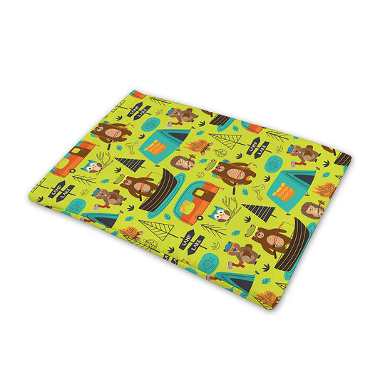 Animal Camping Pattern Print Pet Cooling Mat Cover