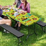 Animal Camping Pattern Print Picnic Table Cover