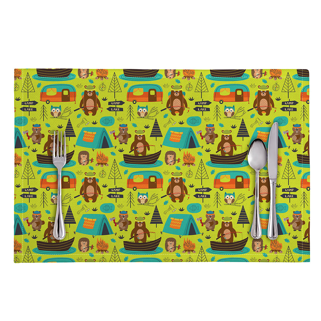 Animal Camping Pattern Print Placemat