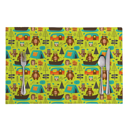 Animal Camping Pattern Print Placemat