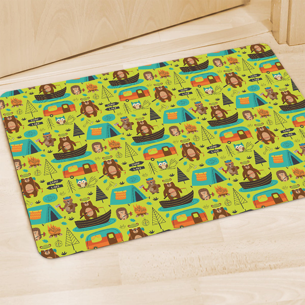 Animal Camping Pattern Print Polyester Doormat