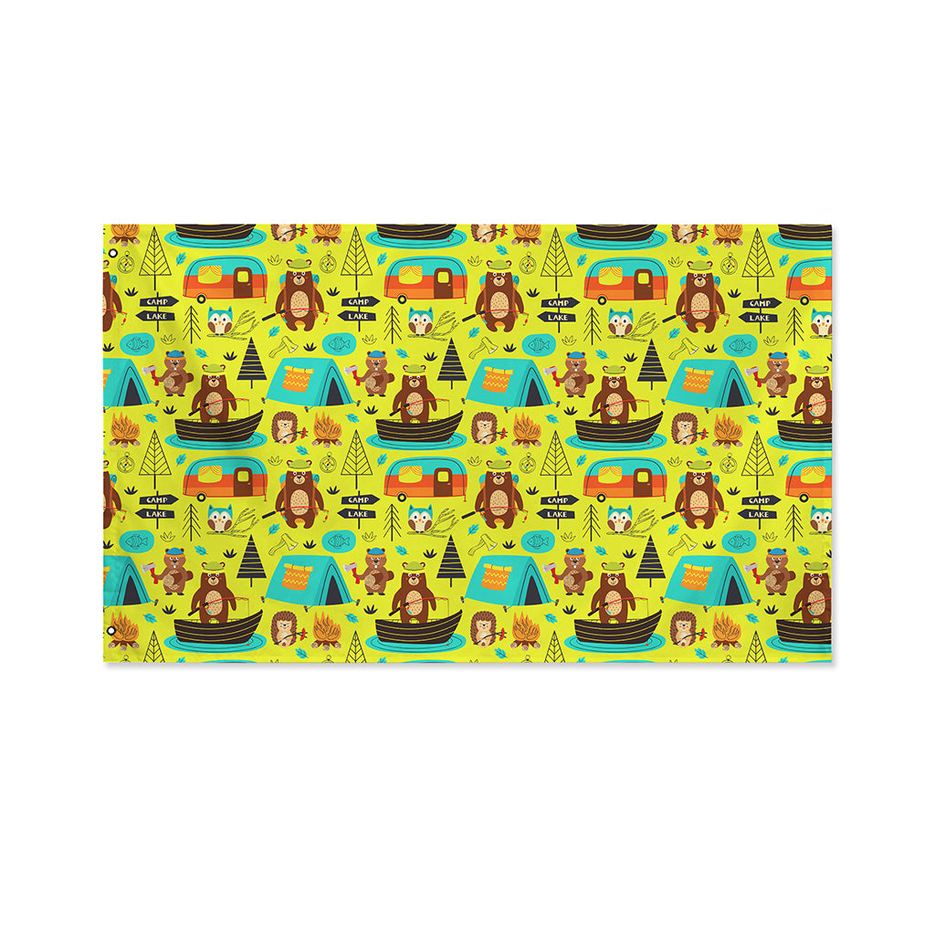 Animal Camping Pattern Print Polyester Flag