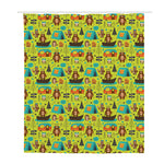 Animal Camping Pattern Print Polyester Shower Curtain