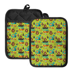 Animal Camping Pattern Print Pot Holders With Pocket