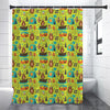 Animal Camping Pattern Print Premium Shower Curtain