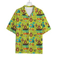 Animal Camping Pattern Print Rayon Hawaiian Shirt