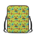 Animal Camping Pattern Print Rectangular Crossbody Bag
