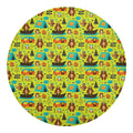 Animal Camping Pattern Print Round Blanket