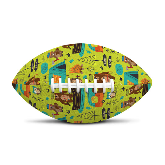 Animal Camping Pattern Print Rugby Ball