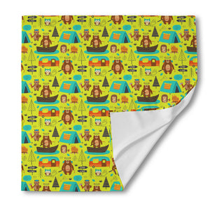 Animal Camping Pattern Print Silk Bandana