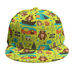 Animal Camping Pattern Print Snapback Cap