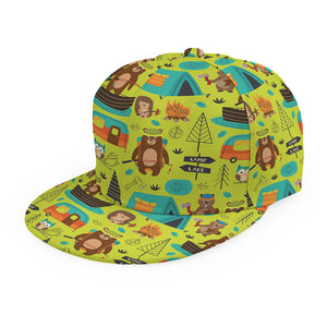 Animal Camping Pattern Print Snapback Cap