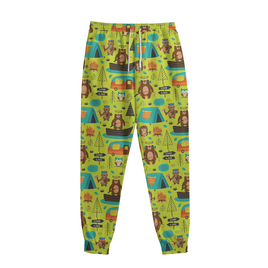 Animal Camping Pattern Print Sweatpants