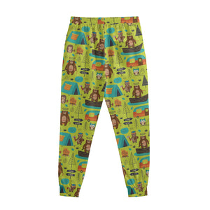 Animal Camping Pattern Print Sweatpants