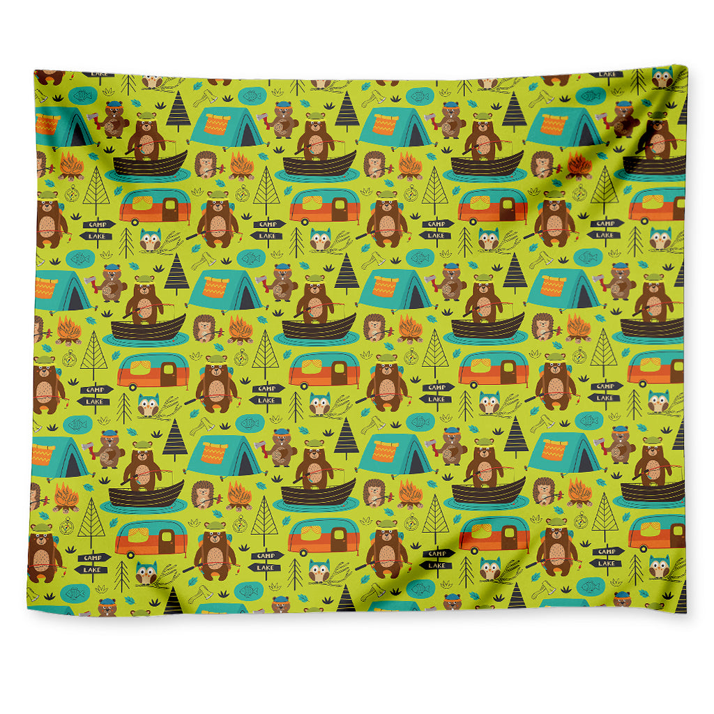 Animal Camping Pattern Print Tapestry