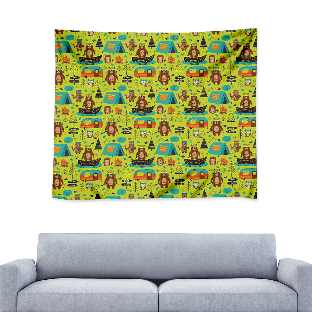 Animal Camping Pattern Print Tapestry