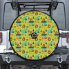 Animal Camping Pattern Print Tire Cover With Camera Hole