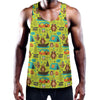 Animal Camping Pattern Print Training Tank Top