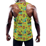 Animal Camping Pattern Print Training Tank Top