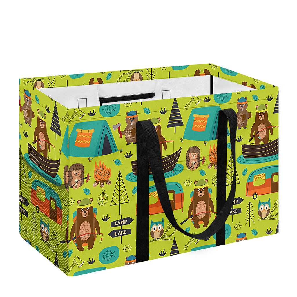Animal Camping Pattern Print Utility Tote Bag