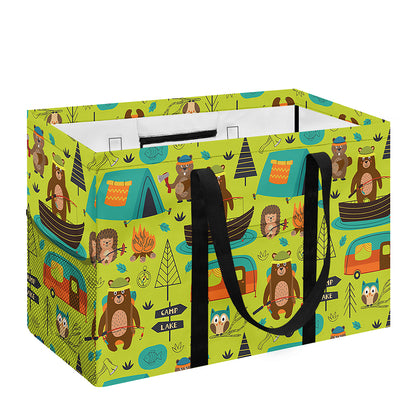 Animal Camping Pattern Print Utility Tote Bag
