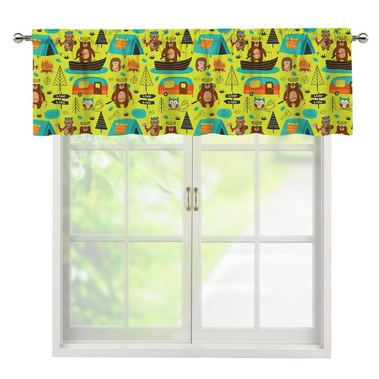 Animal Camping Pattern Print Window Valance