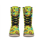 Animal Camping Pattern Print Winter Boots