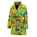 Animal Camping Pattern Print Women's Bathrobe