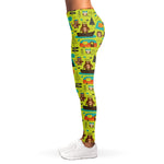 Animal Camping Pattern Print Women's Leggings