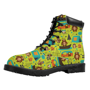 Animal Camping Pattern Print Work Boots