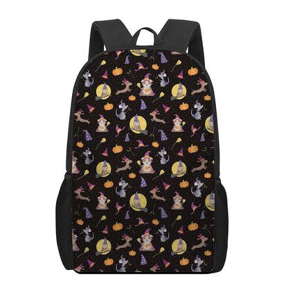 Animal Wizard Pattern Print 17 Inch Backpack