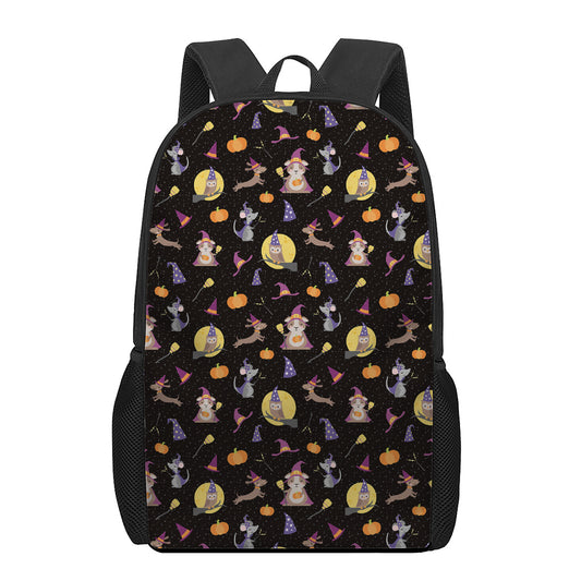 Animal Wizard Pattern Print 17 Inch Backpack