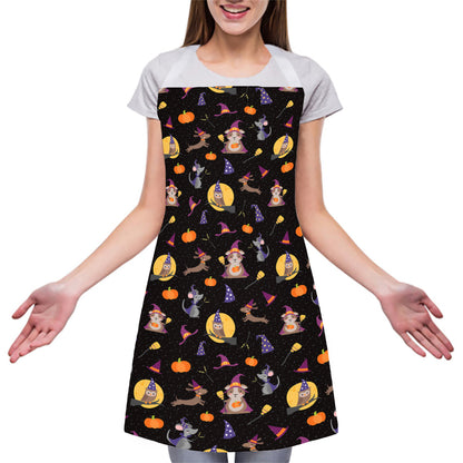 Animal Wizard Pattern Print Adjustable Apron