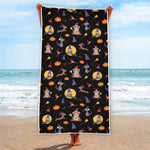Animal Wizard Pattern Print Beach Towel