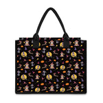 Animal Wizard Pattern Print Canvas Tote Bag