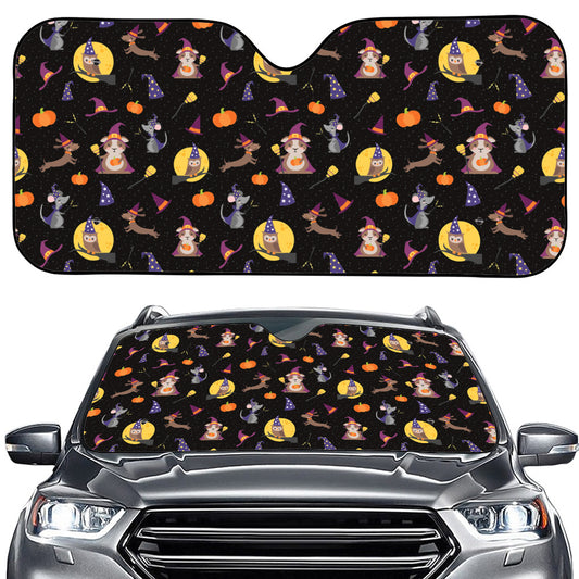 Animal Wizard Pattern Print Car Windshield Sun Shade