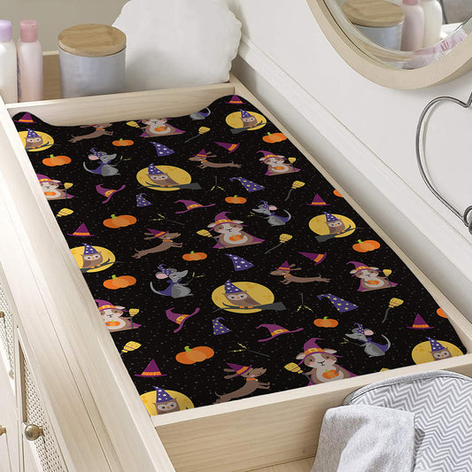 Animal Wizard Pattern Print Changing Pad Cover