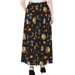 Animal Wizard Pattern Print Chiffon Maxi Skirt