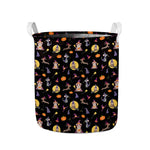 Animal Wizard Pattern Print Collapsible Laundry Basket