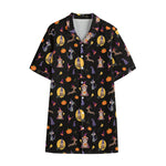 Animal Wizard Pattern Print Cotton Hawaiian Shirt