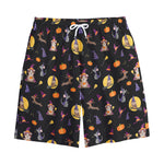 Animal Wizard Pattern Print Cotton Shorts
