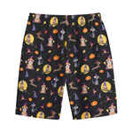 Animal Wizard Pattern Print Cotton Shorts