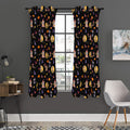 Animal Wizard Pattern Print Grommet Curtain Panels