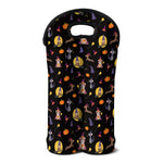Animal Wizard Pattern Print Double Neoprene Wine Tote
