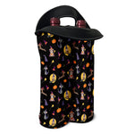 Animal Wizard Pattern Print Double Neoprene Wine Tote