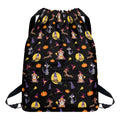 Animal Wizard Pattern Print Drawstring Backpack